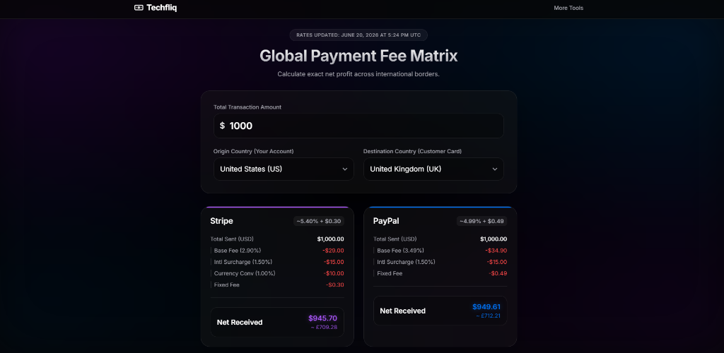 Payment Fee Matrix